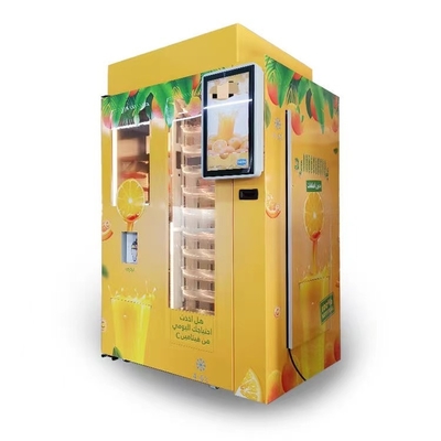 オレンジ ジュース12のOZ 24時間は自己サービス自動販売機のタッチ画面の新鮮な果物を飲む